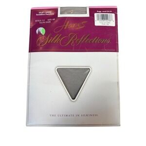 Hanes Silk Reflections Silky Sheer Sandalfoot Pantyhose Taupe Haze Style 715 AB